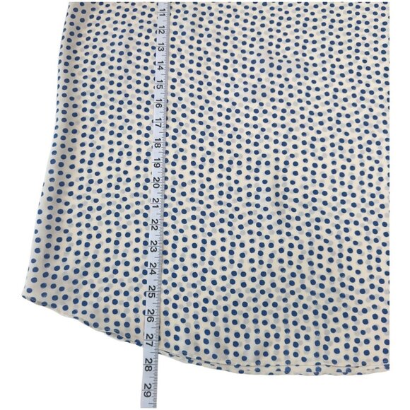 Max Studio Women SZ XL Blue Polka Dot Top Blouse Ruffle Bell 3/4 Sleeve Pullover - Picture 6 of 16